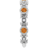 Round Citrine & Diamond Accented Ring in Gold and Platinum