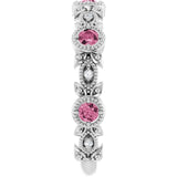 Round Pink Tourmaline & Diamond Accented Ring in Gold and Platinum