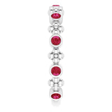 Round Lab-Grown Ruby Stackable Ring in Gold and Platinum