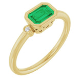 Emerald Lab-Grown Emerald & Diamond Ring in Gold and Platinum