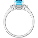 Emerald Aquamarine & Diamond Accented Ring in Gold and Platinum