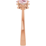 Oval Pink Mandganite & Diamond Accented Ring in Rose Gold