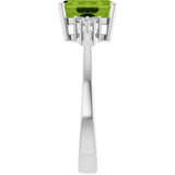 Emerald Peridot & Diamond Accented Ring in Gold and Platinum