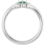 Round Emerald Youth Ring in Gold