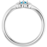 Round Aquamarine Youth Ring in Gold