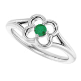 Round Emerald Youth Ring in Gold