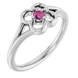 Round Pink Tourmaline Youth Ring in Gold