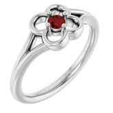 Round Mozambique Garnet Youth Ring in Gold