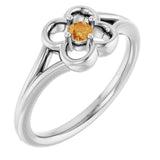 Round Citrine Youth Ring in Gold