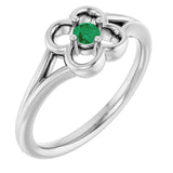 Round Emerald Youth Ring in Gold