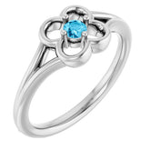 Round Aquamarine Youth Ring in Gold