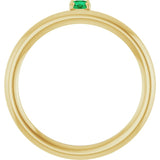 Round Emerald Stackable Ring in Yellow Gold
