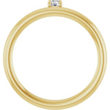 Round White Sapphire Stackable Ring in Yellow Gold