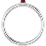 Round Ruby Stackable Ring in White Gold