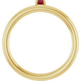 Round Ruby Stackable Ring in Yellow Gold