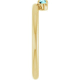 Round Blue Zircon Stackable Ring in Yellow Gold