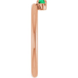 Round Emerald Stackable Ring in Rose Gold