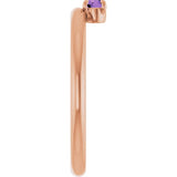 Round Amethyst Stackable Ring in Rose Gold