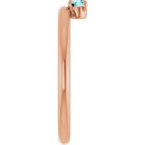 Round Blue Zircon Stackable Ring in Rose Gold