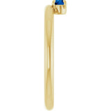 Round Blue Sapphire Stackable Ring in Yellow Gold