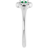 Round Emerald Youth Ring in Gold