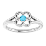 Round Aquamarine Youth Ring in Gold