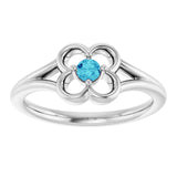 Round Blue Zircon Youth Ring in Gold