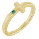 Round Alexandrite Youth Ring in Yellow Gold