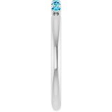 Round Aquamarine Stackable Ring in Gold and Platinum