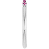 Round Pink Tourmaline Stackable Ring in Gold and Platinum