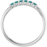 Round Alexandrite Stackable Ring in Gold and Platinum