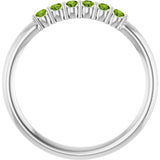 Round Peridot Stackable Ring in Gold and Platinum