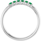 Round Emerald Stackable Ring in Gold and Platinum
