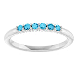 Round Aquamarine Stackable Ring in Gold and Platinum