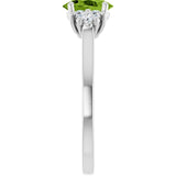Oval Peridot & Diamond Accented Ring in Gold and Platinum
