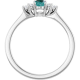 Oval Lab-Grown Alexandrite & Diamond Accented Ring in Gold