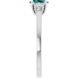 Oval Lab-Grown Alexandrite & Diamond Accented Ring in Gold