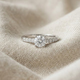 Lab Diamond Side Stone Engagement Ring 0.25ct H/SI in 9K White Gold