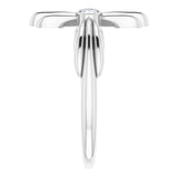 Round White Sapphire Crosses Ring in Gold and Platinum