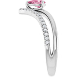 Pear Pink Tourmaline & Diamond Ring in Gold and Platinum