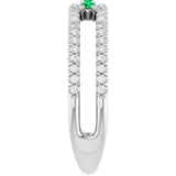 Round Emerald & Diamond Negative Space Ring in Gold and Platinum