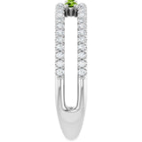 Round Peridot & Diamond Negative Space Ring in Gold and Platinum
