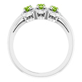 Oval Peridot & Diamond Three Stone Ring in Gold and Platinum
