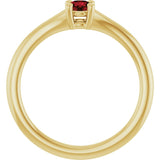 Round Mozambique Garnet Youth Ring in Yellow Gold