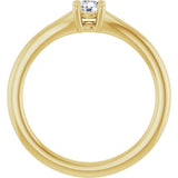 Round White Sapphire Youth Ring in Yellow Gold