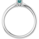 Round Lab-Grown Alexandrite Youth Ring in Gold and Platinum
