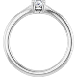 Round White Sapphire Youth Ring in White Gold