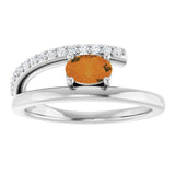 Oval Citrine & Diamond Accented Ring in Gold and Platinum