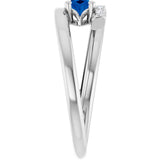 Oval Blue Sapphire & Diamond Accented Ring in Gold and Platinum