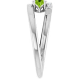 Oval Peridot & Diamond Accented Ring in Gold and Platinum